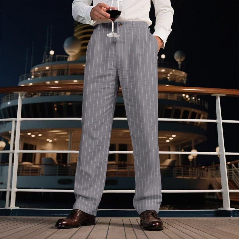 Lune London striped elegant trousers for men