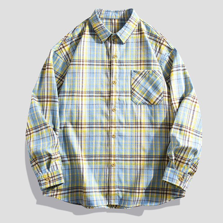 Lune London checked long-sleeve shirt for men