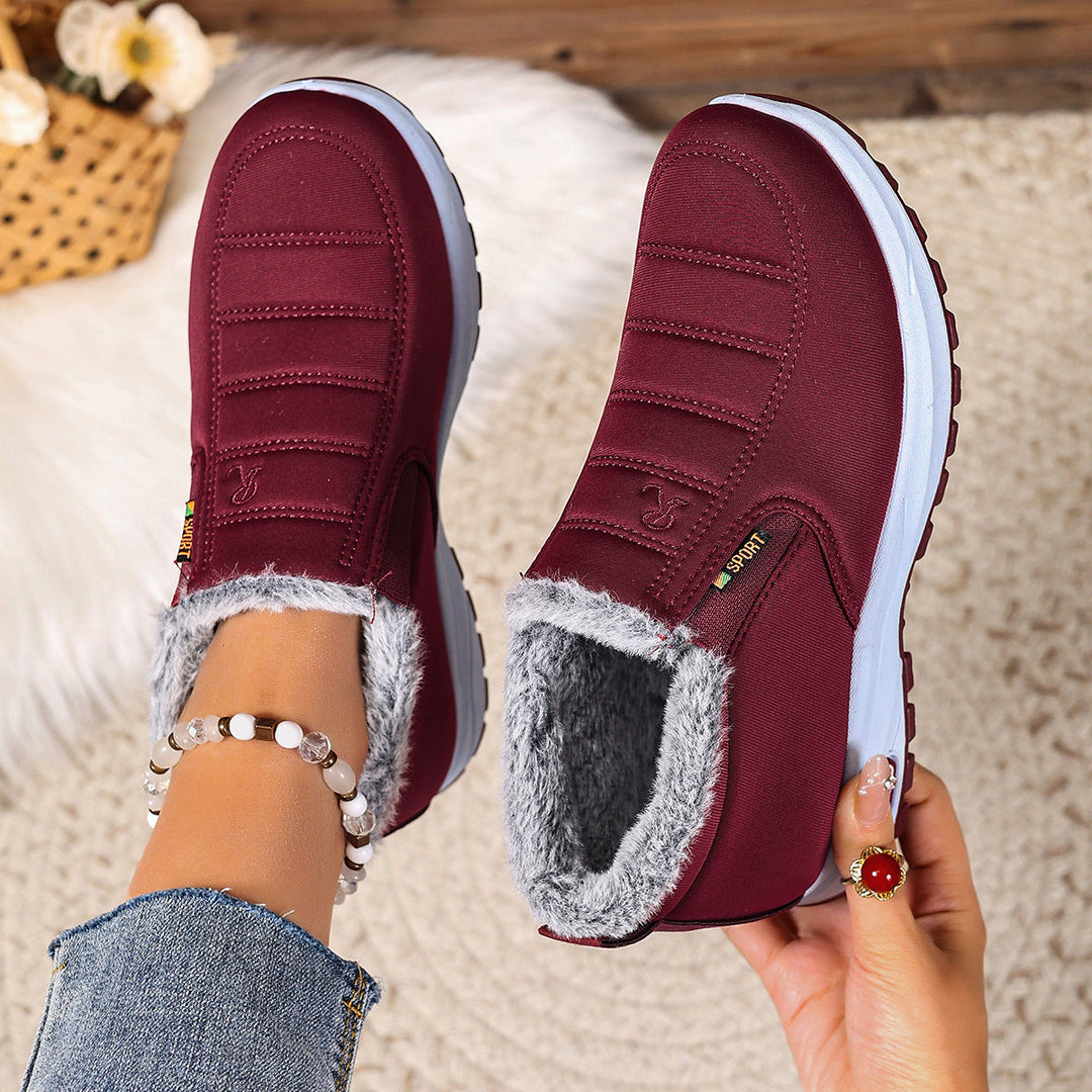 Lune London | Women's Winter Slip-On Sneakers Warm Lining & Non-Slip Sole Plus Sizes
