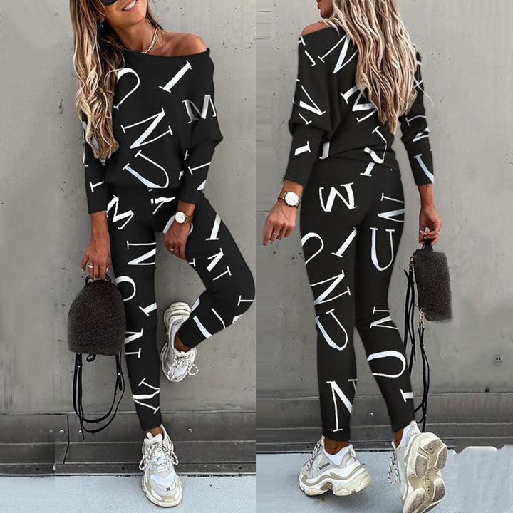 Leisure set for women with creative inscription Lune London