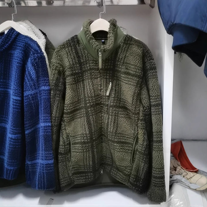 Veste en polaire pour femmes avec col montant et texture en nid d'abeille Chic & Stil
