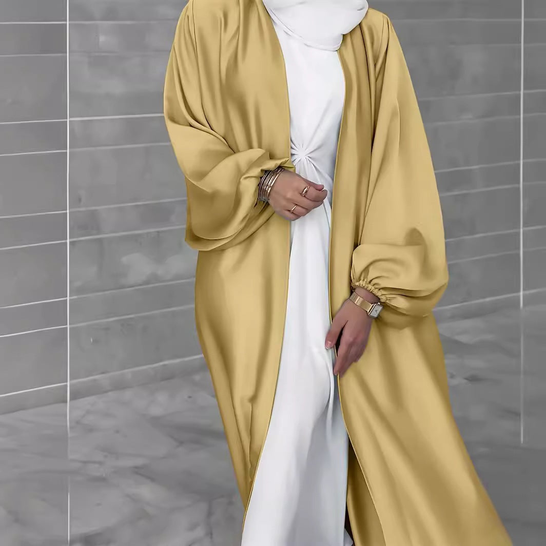 Ladies elegant long cardigan in fluid fabric with a loose fit Lune London