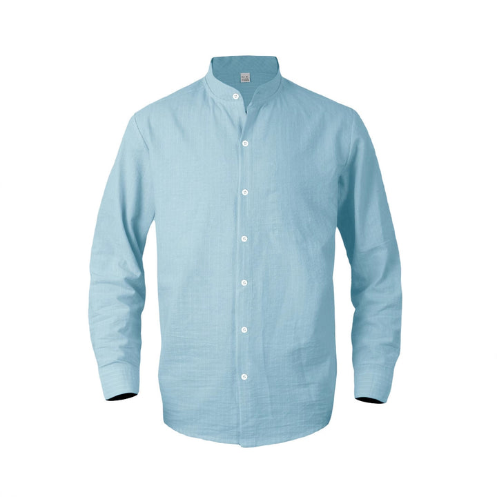 Elegant shirt for men with stand-up collar and fine stripes Lune London