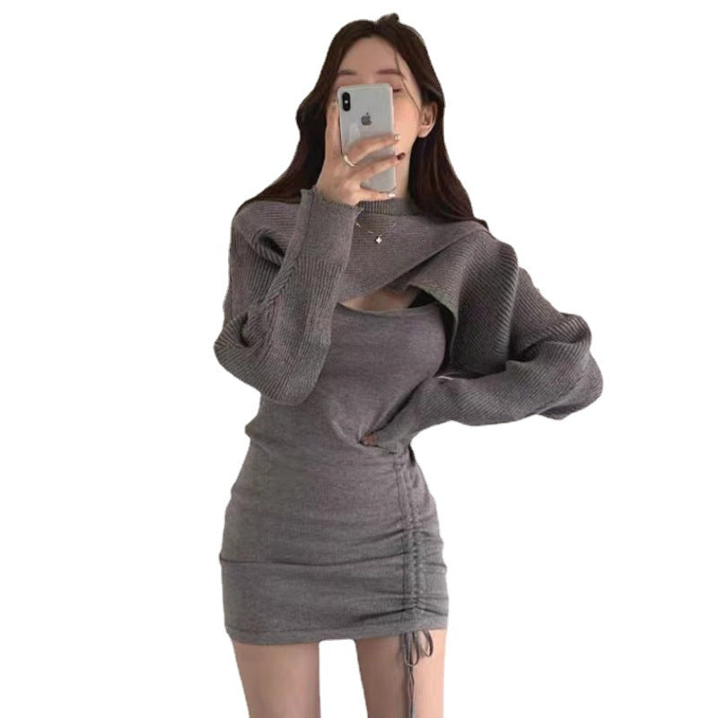 Knit dress for women with the look of an oversized sweater and details - Lune London