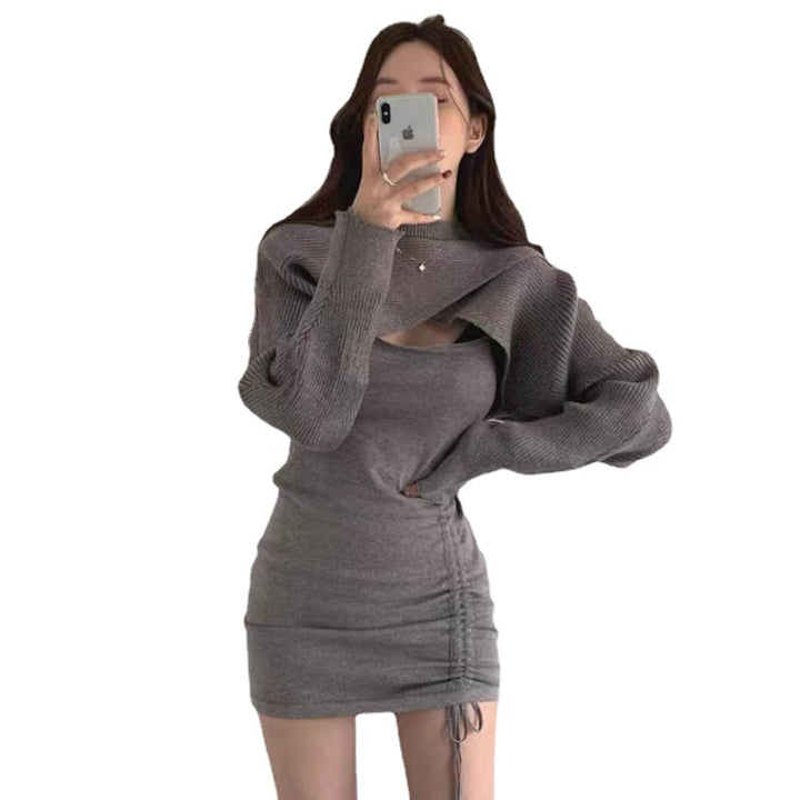 Knit dress for women with the look of an oversized sweater and details - Lune London