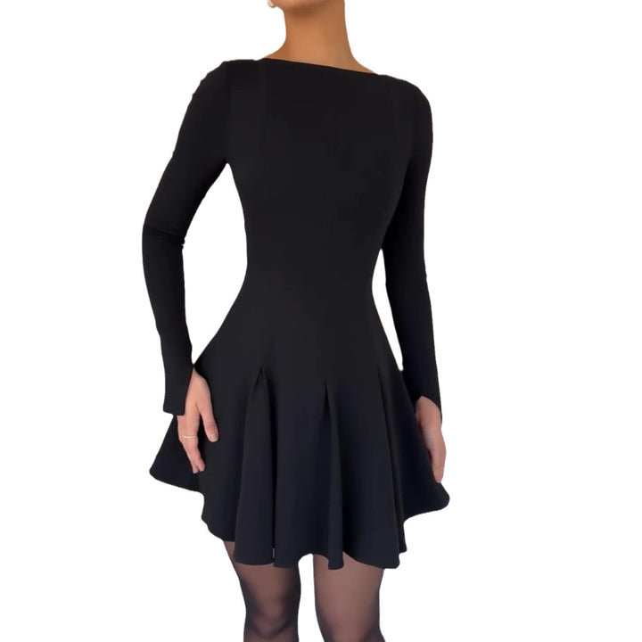 Ladies Elegant Mini Dress with Sleeveless Design and Swinging Hem