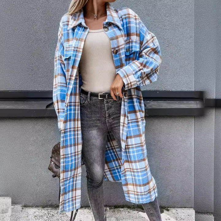 Women's clothing casual checkered shirt with asymmetric cut and pockets Lune London