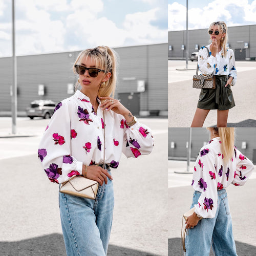 Elegant blouse for women with floral print Lune London