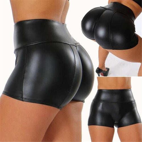 High-waisted shiny sports shorts for women chic and stylish