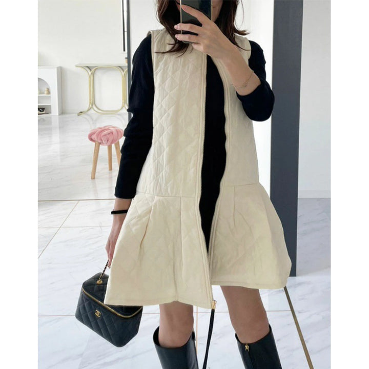 Gilet matelassé pour femme avec jupe évasée et fermeture éclair pratique Chic & Stil
