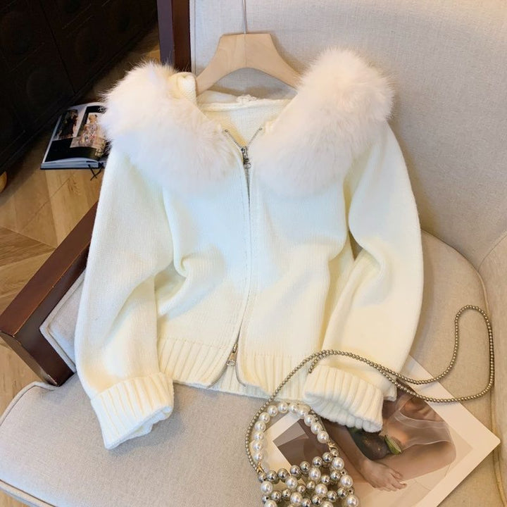 Cardigan pour femme avec col en fausse fourrure amovible Chic & Stil