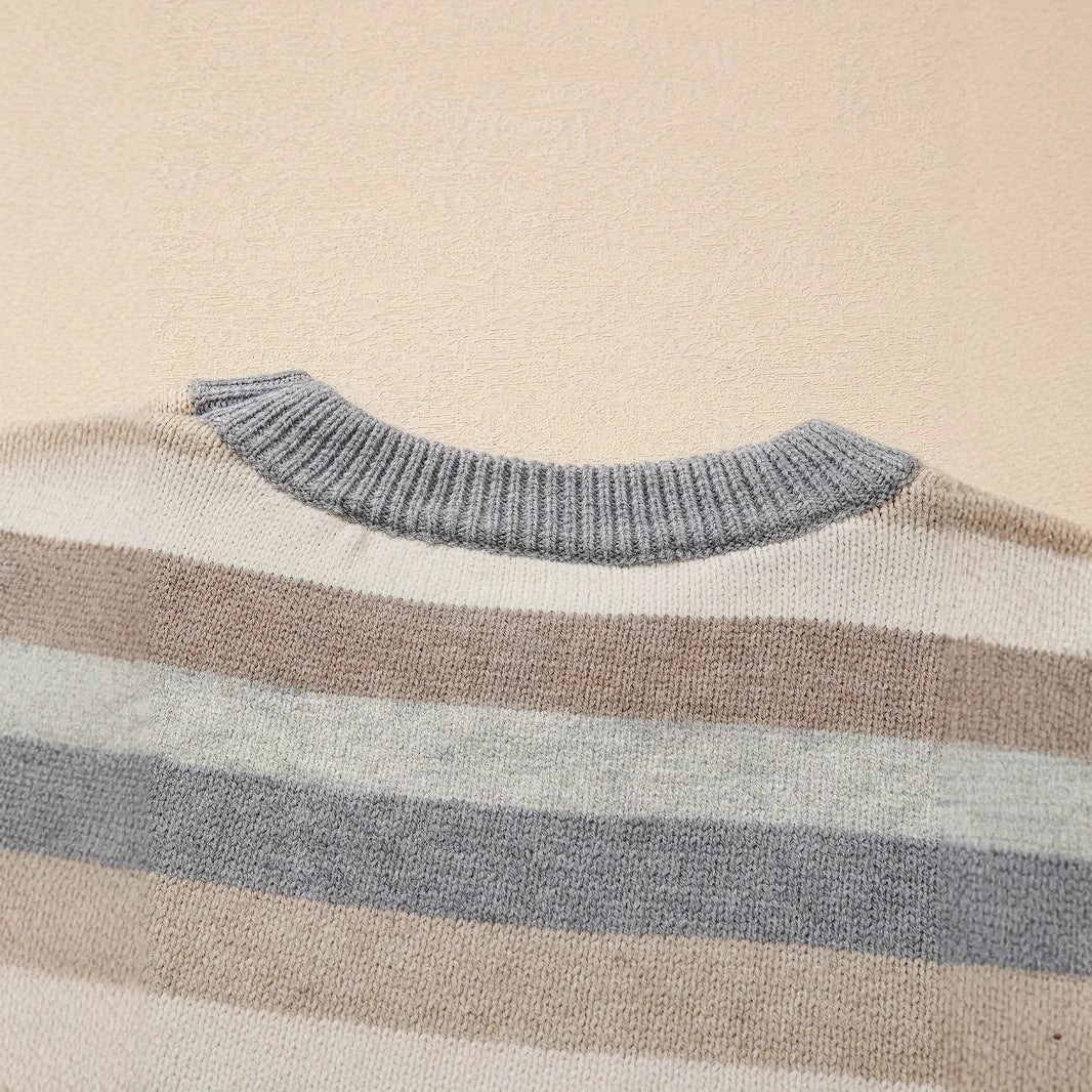 Fashionable knitted sweater for women with trendy stripes and relaxed fit Lune London