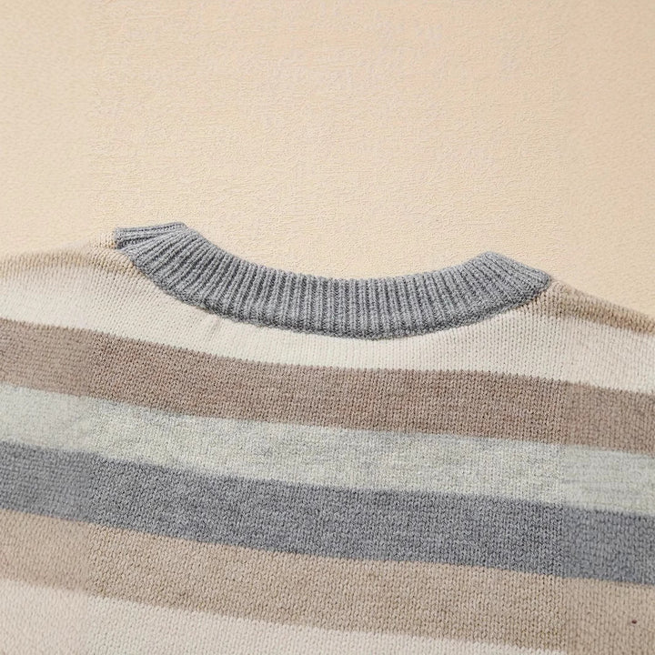 Fashionable knitted sweater for women with trendy stripes and relaxed fit Lune London