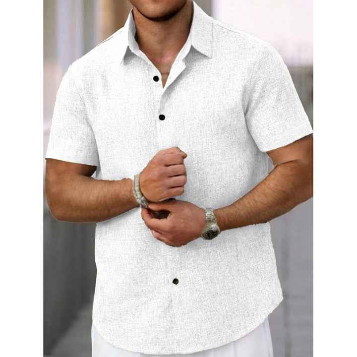 Short sleeve shirt for men in textured fabric Lune London
