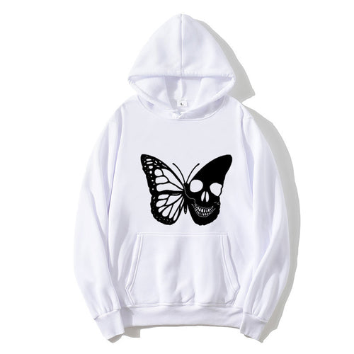 Women's hooded sweatshirt with creative butterfly skeleton design Chic & Stil