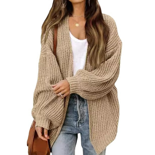 Chunky knit women's jacket with dropped shoulders and relaxed fit Lune London