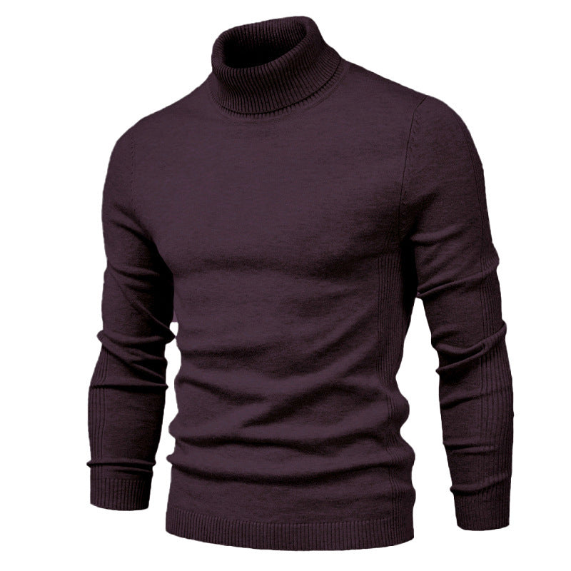 Knit sweater for men with high collar and fine rib pattern Lune London