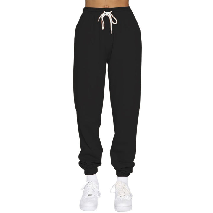 Sporty high-waisted jogger pants for women with drawstring Lune London