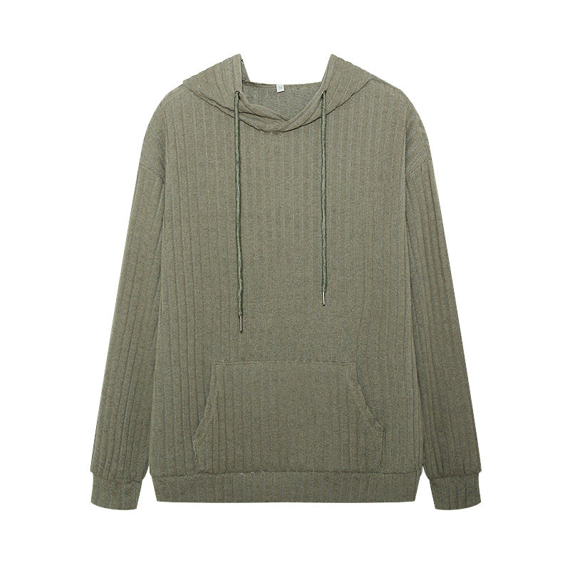 Hooded sweater for women with ribbed structure and kangaroo pocket Lune London