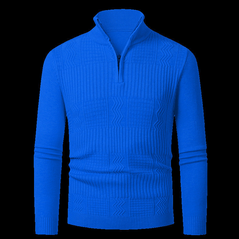 Men's knit sweater with modern zipper and textured surface Lune London