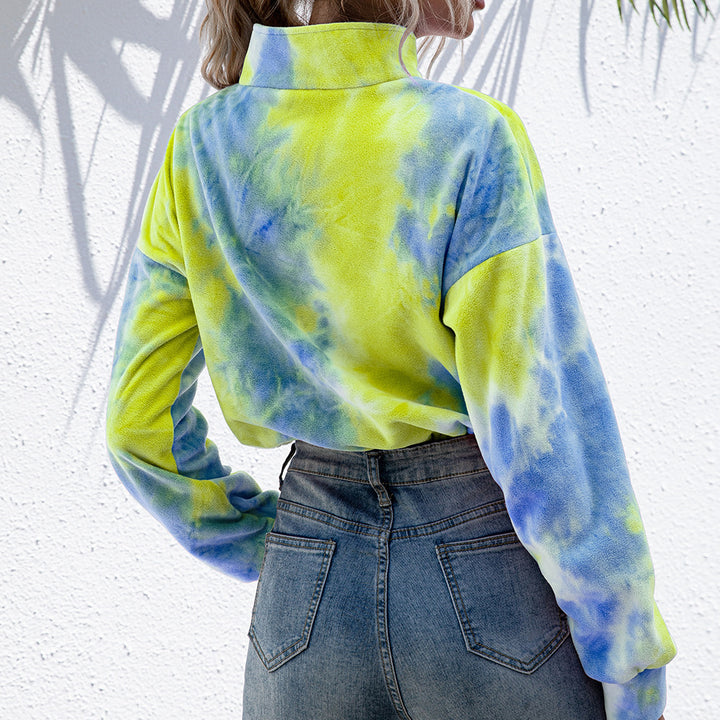 Fleece pullover with high neck and drawstring for women Lune London