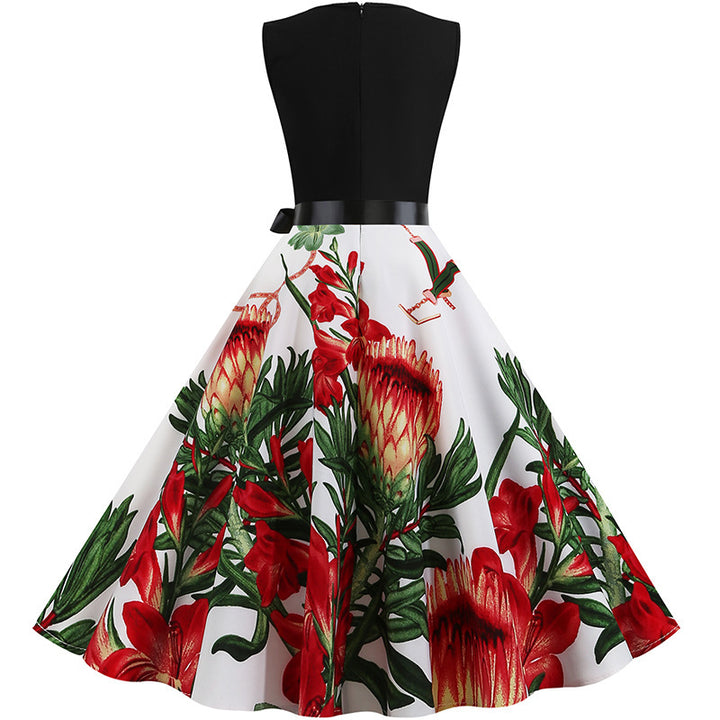Robe midi femme avec imprimé floral romantique et coupe évasée flatteuse Chic & Stil