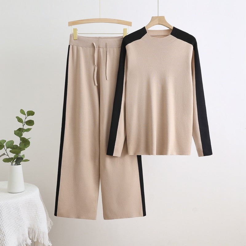Sport leisure set for women with contrasting sleeves and an elastic waistband Lune London