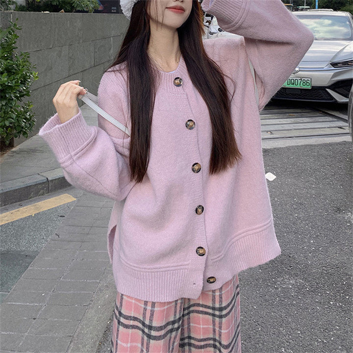Casual knit jacket for women with large buttons and oversized fit Lune London