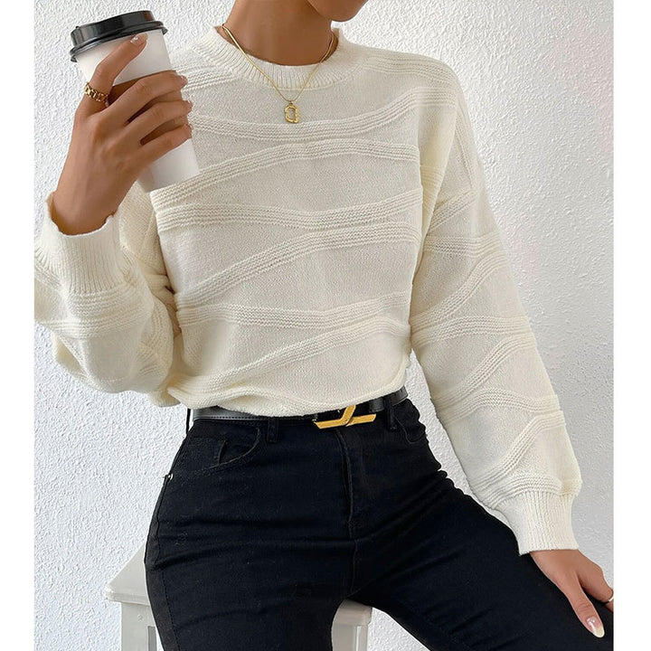 Pull en maille pour femmes avec un motif de vagues sophistiqué Chic & Stil