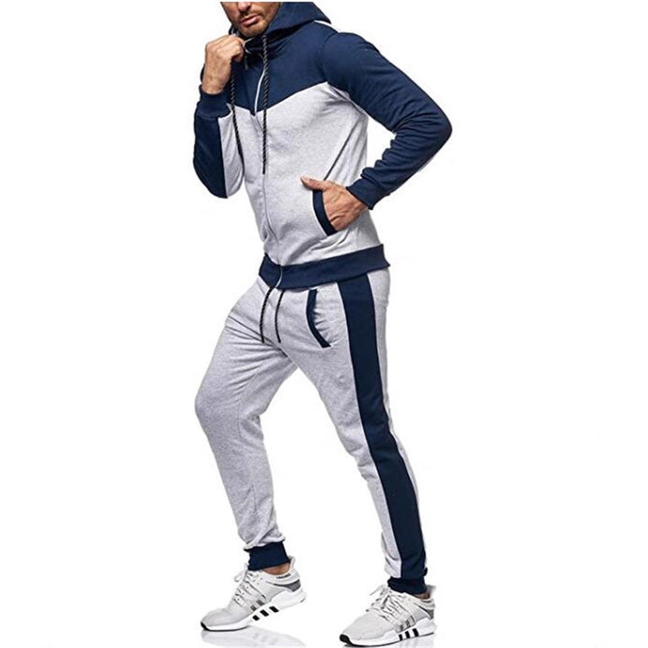 Men's sports tracksuit set with hoodie and stylish contrast stitching Lune London