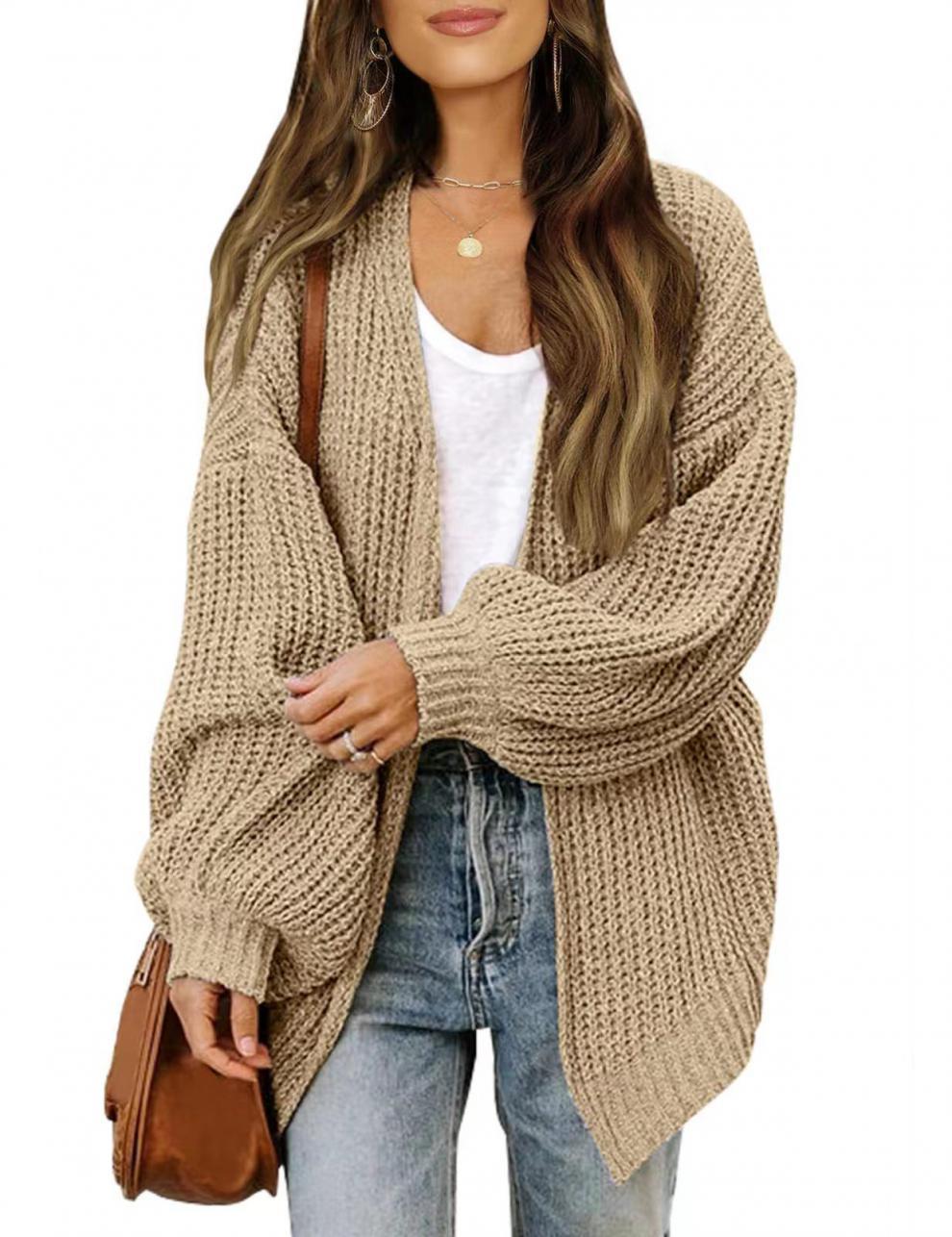 Dames gilet aérien en tricot avec coupe oversize et décolleté en V profond Chic & Stil
