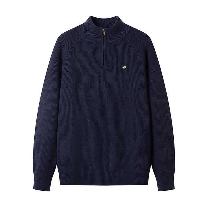 Men's knit sweater with half zipper Lune London
