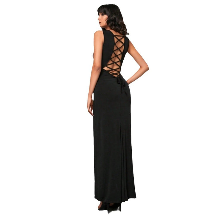 Robe maxi femme avec un laçage accrocheur au niveau du dos Chic & Stil