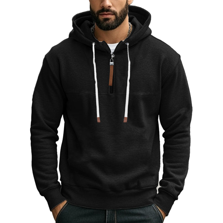 Sporty hooded sweatshirt for men with half-zip Lune London