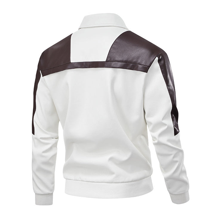 Men's bomber jacket with synthetic leather details Lune London