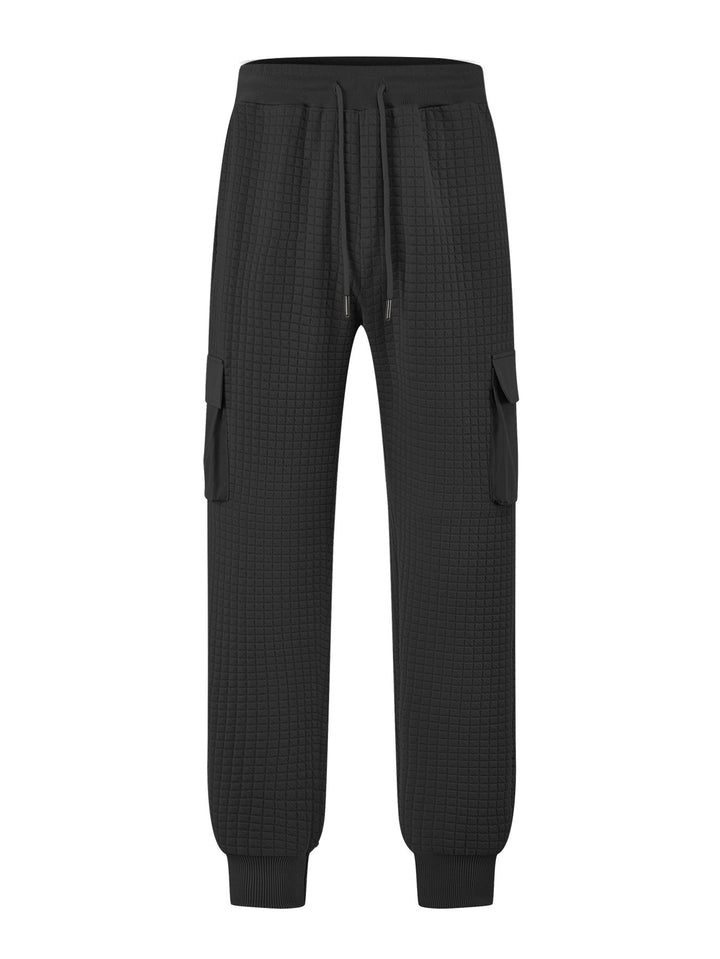 Modular cargo pants for men with elastic waist and practical side pockets Lune London