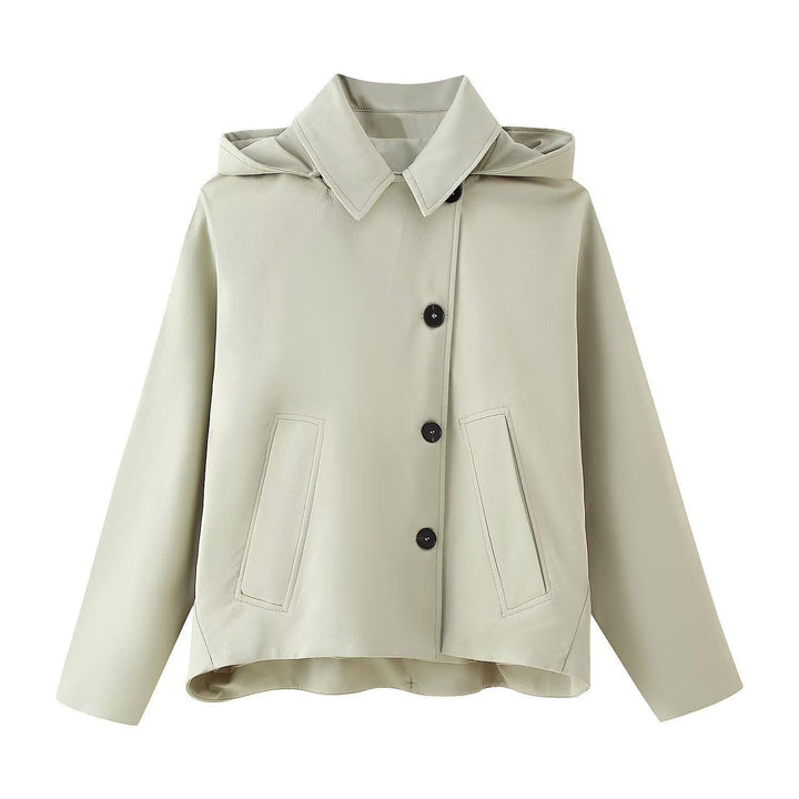 Women's transitional jacket with high collar and practical pockets Lune London