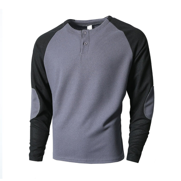 Men's long sleeve shirt with ruched shoulders and stylish contrasting design Lune London