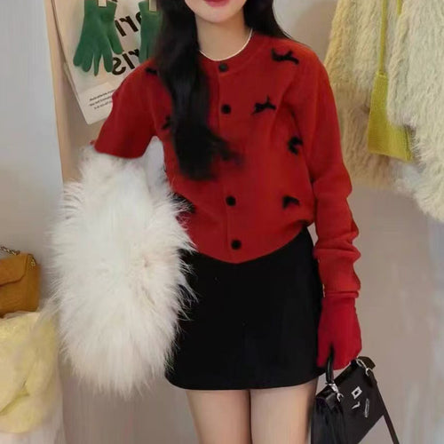Knitted jacket for women with decorative knots Lune London