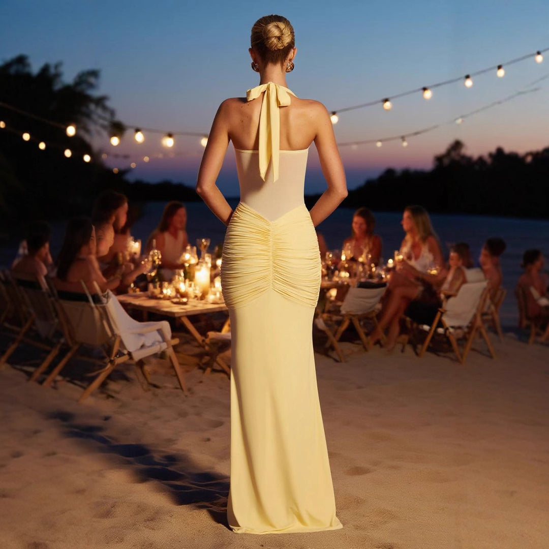 Premium Maxi Dress for Women with Seductive Wrap Design and Elegant Chic & Stylish Gathered Detail