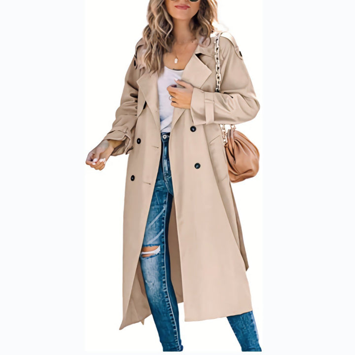 Ladies Elegant oversized trench coat with belted waist Chic and Style