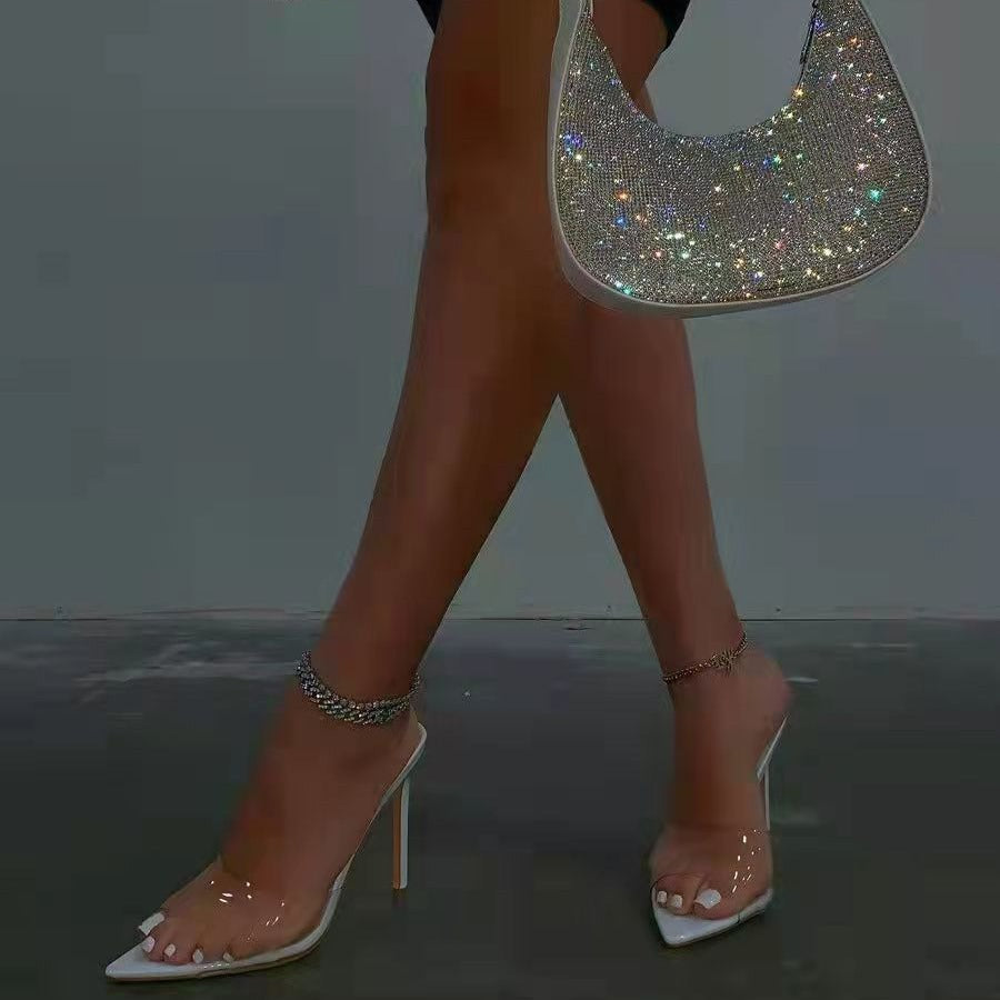 Women's Transparent Mules with Elegant Heel and Seductive Design Chic und Stil