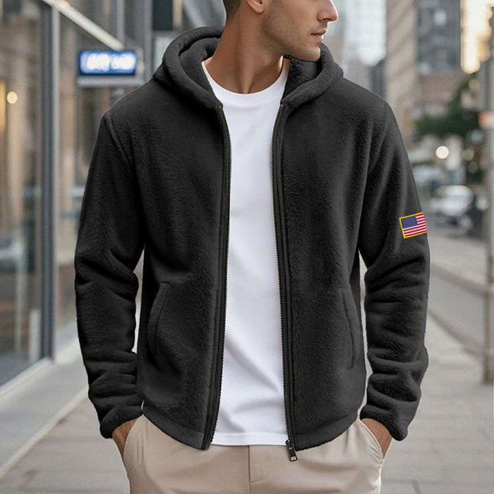 Men's Fleece Hoodie with practical pockets and modern zipper Lune London