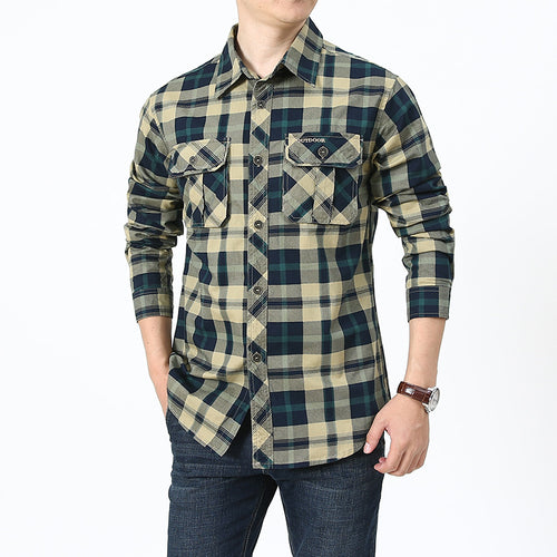 Checkered shirt for men with practical chest pockets Lune London