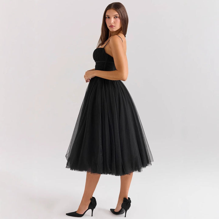 Women's Tulle Dress with Elegant Top and Flared Skirt Lune London