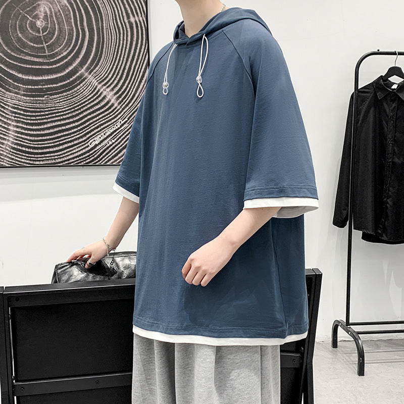 Oversized T-shirt for men with hood and breathable properties Lune London