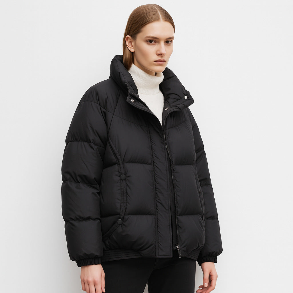 Ladies Thief Down Jacket with modern collar and practical pockets Lune London