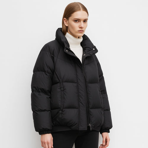 Ladies Thief Down Jacket with modern collar and practical pockets Lune London