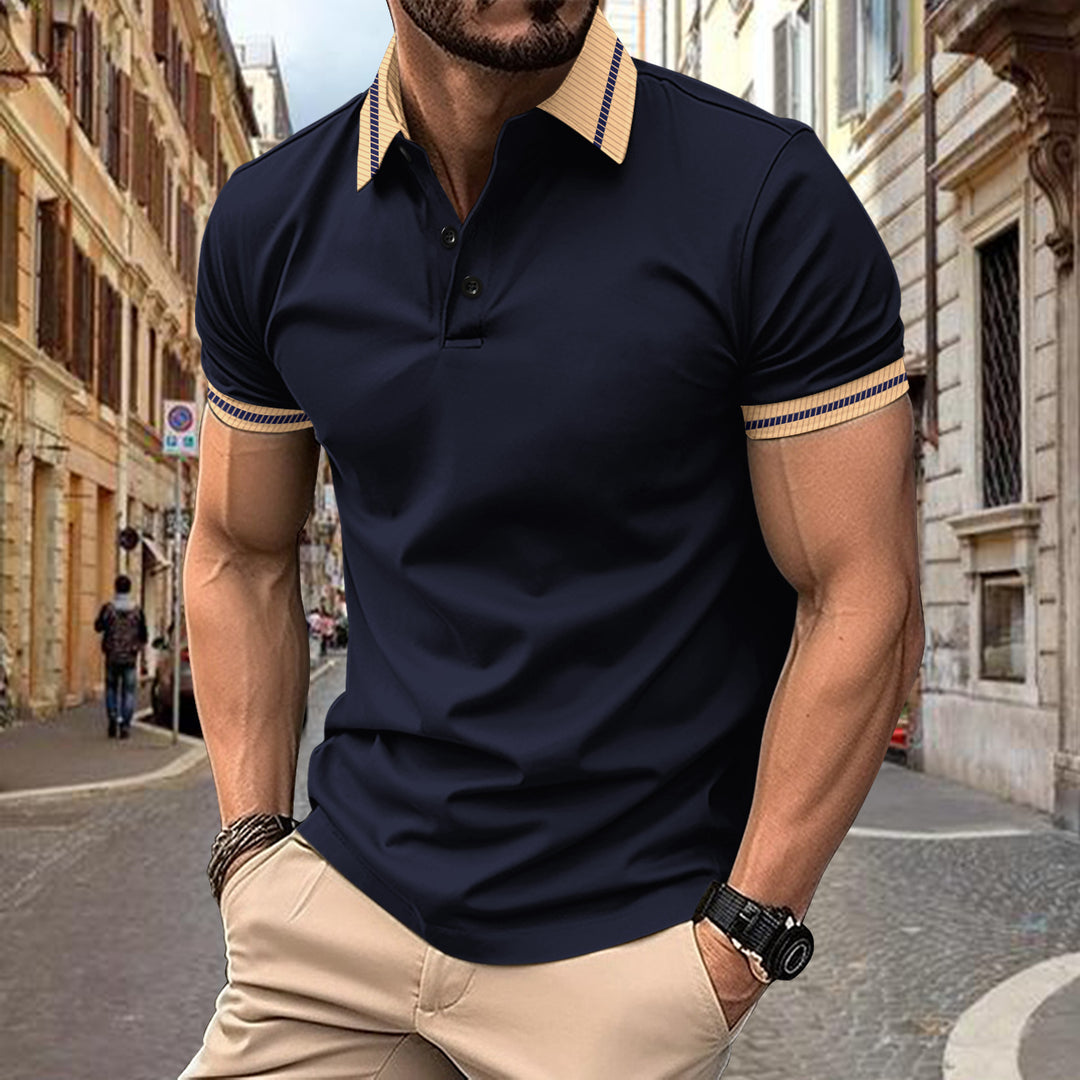 Stylish performance polo for men with contrasting collar Lune London
