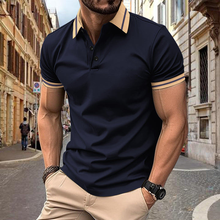 Stylish performance polo for men with contrasting collar Lune London